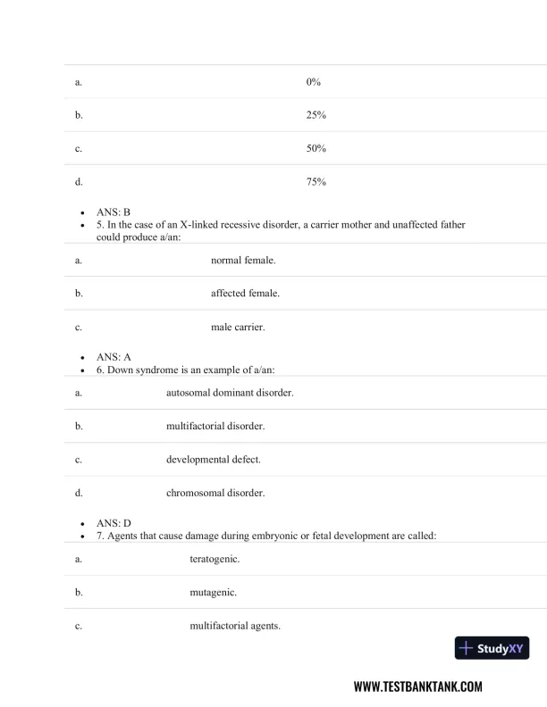 Pathophysiology of Disease: An Introduction to Clinical Medicine 8th Edition Test Bank - Page 15 preview image