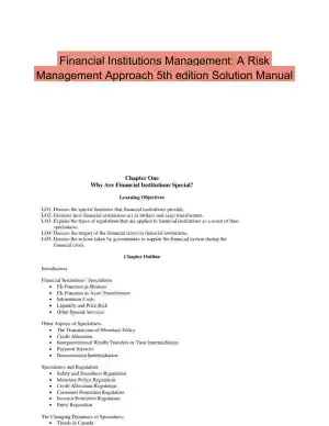 Financial Institutions Management: A Risk Management Approach 5th edition Solution Manual