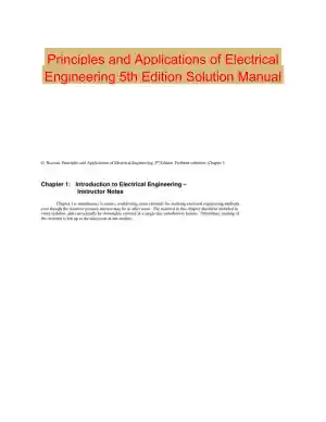 Principles and Applications of Electrical Engineering 5th Edition Solution Manual