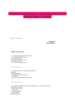 Traditions and Encounters: A Global Perspective on the Past 6th Edition Test Bank