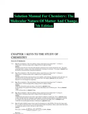 Solution Manual For Chemistry: The Molecular Nature Of Matter And Change, 7th Edition