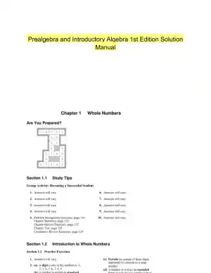 Prealgebra and Introductory Algebra 1st Edition Solution Manual