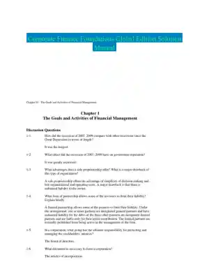 Corporate Finance Foundations Global Edition Solution Manual