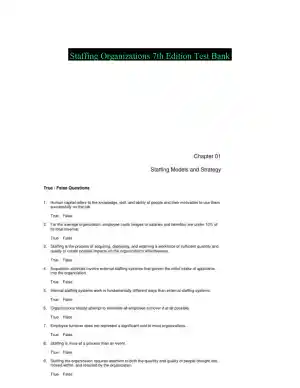 Staffing Organizations 7th Edition Test Bank