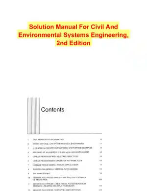 Solution Manual For Civil And Environmental Systems Engineering, 2nd Edition