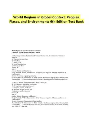 World Regions in Global Context: Peoples, Places, and Environments 6th Edition Test Bank