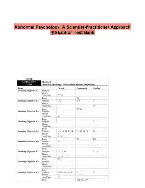 Abnormal Psychology: A Scientist-Practitioner Approach 4th Edition Test Bank