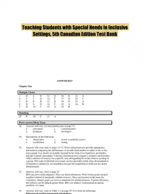 Teaching Students with Special Needs in Inclusive Settings, 5th Canadian Edition Test Bank