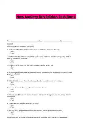 New Society 8th Edition Test Bank