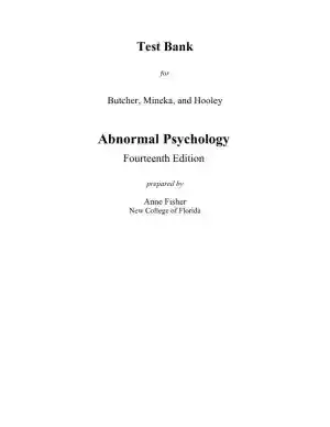 Test Bank For Abnormal Psychology, 14th Edition