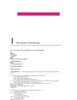 Test Bank For Psychology, 4th Edition