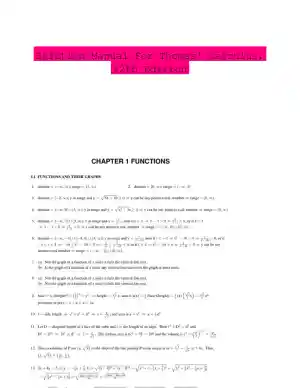 Solution Manual For Thomas' Calculus, 12th Edition