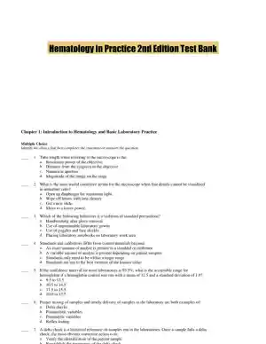 Hematology in Practice 2nd Edition Test Bank