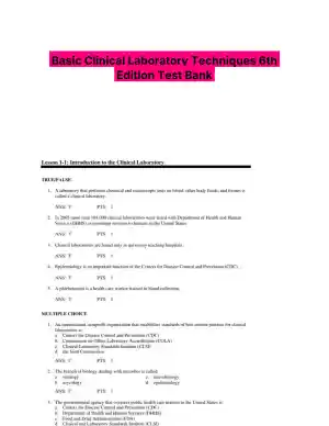 Basic Clinical Laboratory Techniques 6th Edition Test Bank