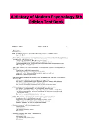 A History of Modern Psychology 5th Edition Test Bank