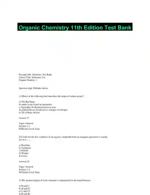 Organic Chemistry 11th Edition Test Bank