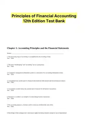 Principles of Financial Accounting 12th Edition Test Bank