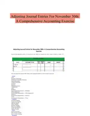 Adjusting Journal Entries For November 30th: A Comprehensive Accounting Exercise
