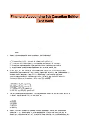 Financial Accounting 5th Canadian Edition Test Bank