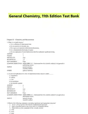 General Chemistry, 11th Edition Test Bank