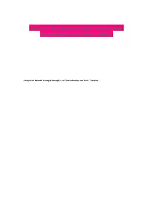 Analysis Of Antacid Strength Through Acid Neutralization And Back-Titration