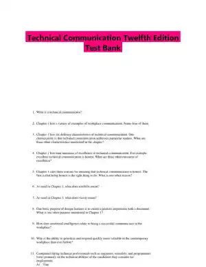 Technical Communication Twelfth Edition Test Bank