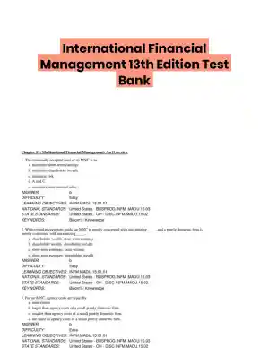 International Financial Management 13th Edition Test Bank