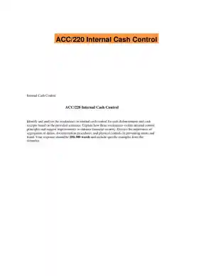 ACC/220 Internal Cash Control