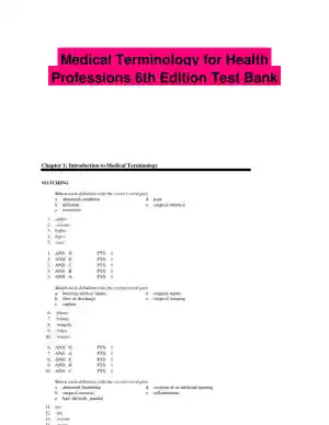 Medical Terminology for Health Professions 6th Edition Test Bank
