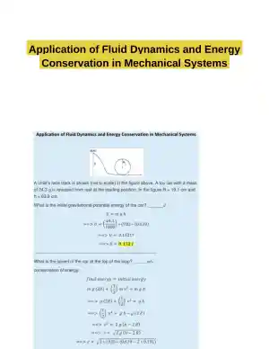 Application of Fluid Dynamics and Energy Conservation in Mechanical Systems