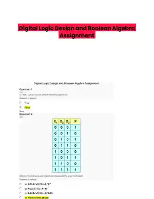 Digital Logic Design and Boolean Algebra Assignment
