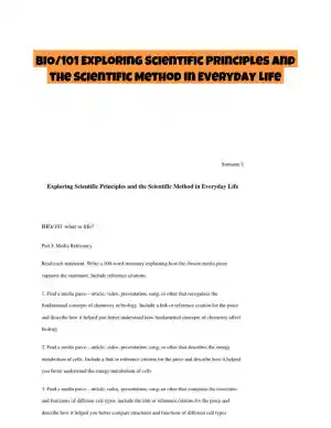 BIO/101 Exploring Scientific Principles and the Scientific Method in Everyday Life