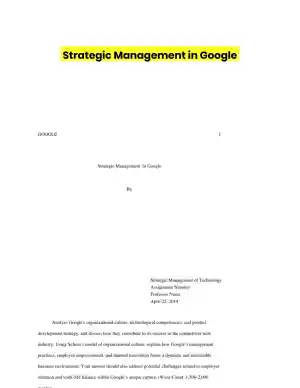 Strategic Management in Google