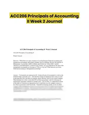 ACC206 Principals of Accounting II Week 2 Journal