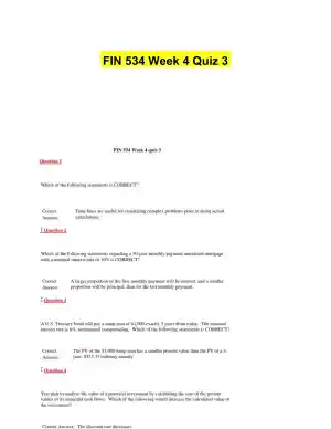FIN 534 Week 4 Quiz 3