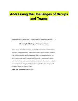 Addressing the Challenges of Groups and Teams
