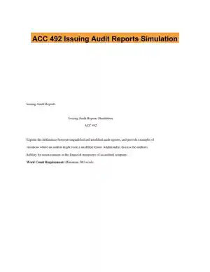 ACC 492 Issuing Audit Reports Simulation