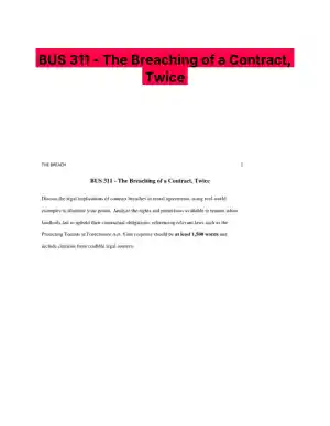 BUS 311 - The Breaching of a Contract, Twice