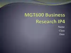 MGT600 Business Research IP4