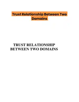 Trust Relationship Between Two Domains