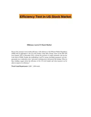 Efficiency Test in US Stock Market