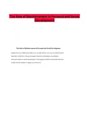 The Role of Reinforcement in Personal and Social Development
