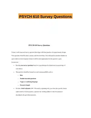 PSYCH 610 Survey Questions
