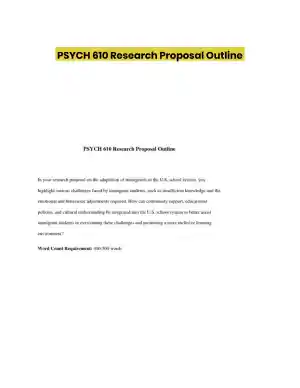 PSYCH 610 Research Proposal Outline