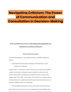 Navigating Criticism: The Power of Communication and Consultation in Decision-Making