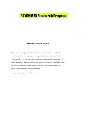 PSYCH 610 Research Proposal