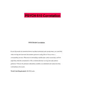 PSYCH 610 Correlation