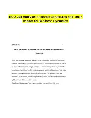 ECO 204 Analysis of Market Structures and Their Impact on Business Dynamics