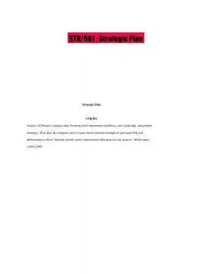 STR/581 : Strategic Plan