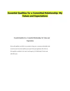 Essential Qualities for a Committed Relationship: My Values and Expectations